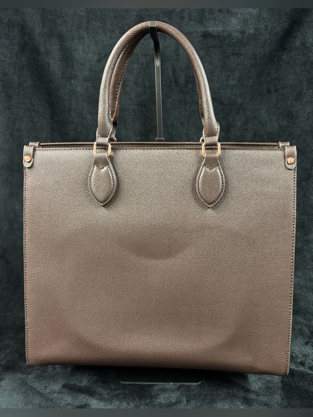 LuneVille Butterfly Coffee Brown Embroidered Large Tote Bag - Picture 2 of 14